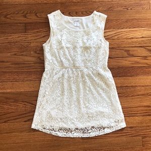 Motherhood cream lace maternity tunic lined small